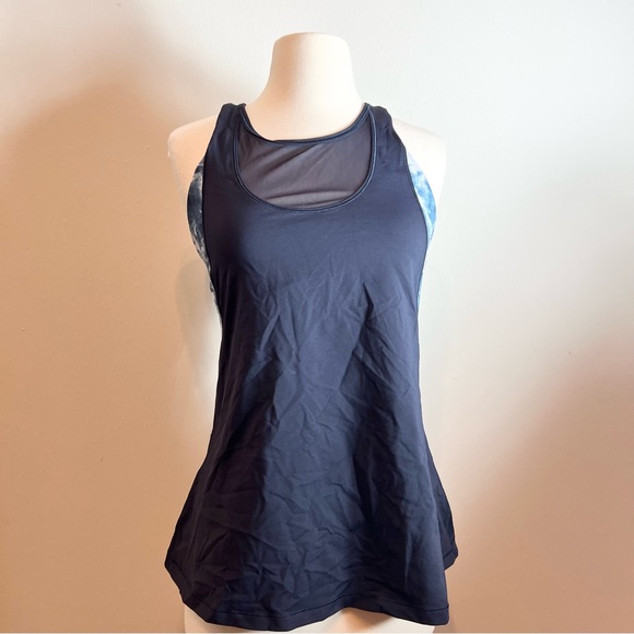 Lululemon navy blue mesh with me tank in sea side silver size 10 - Picture 10 of 10